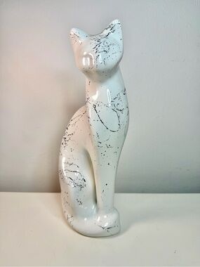 1980s Post Modern Ceramic Cat Statue